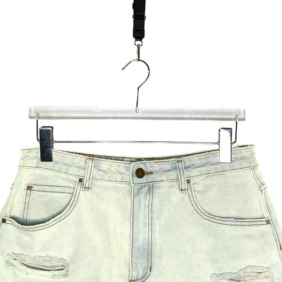 Billabong How Bout That Shorts 31 Light Blue Distressed Cut Off Raw Hem - Picture 4 of 11